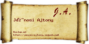 Jánosi Ajtony névjegykártya